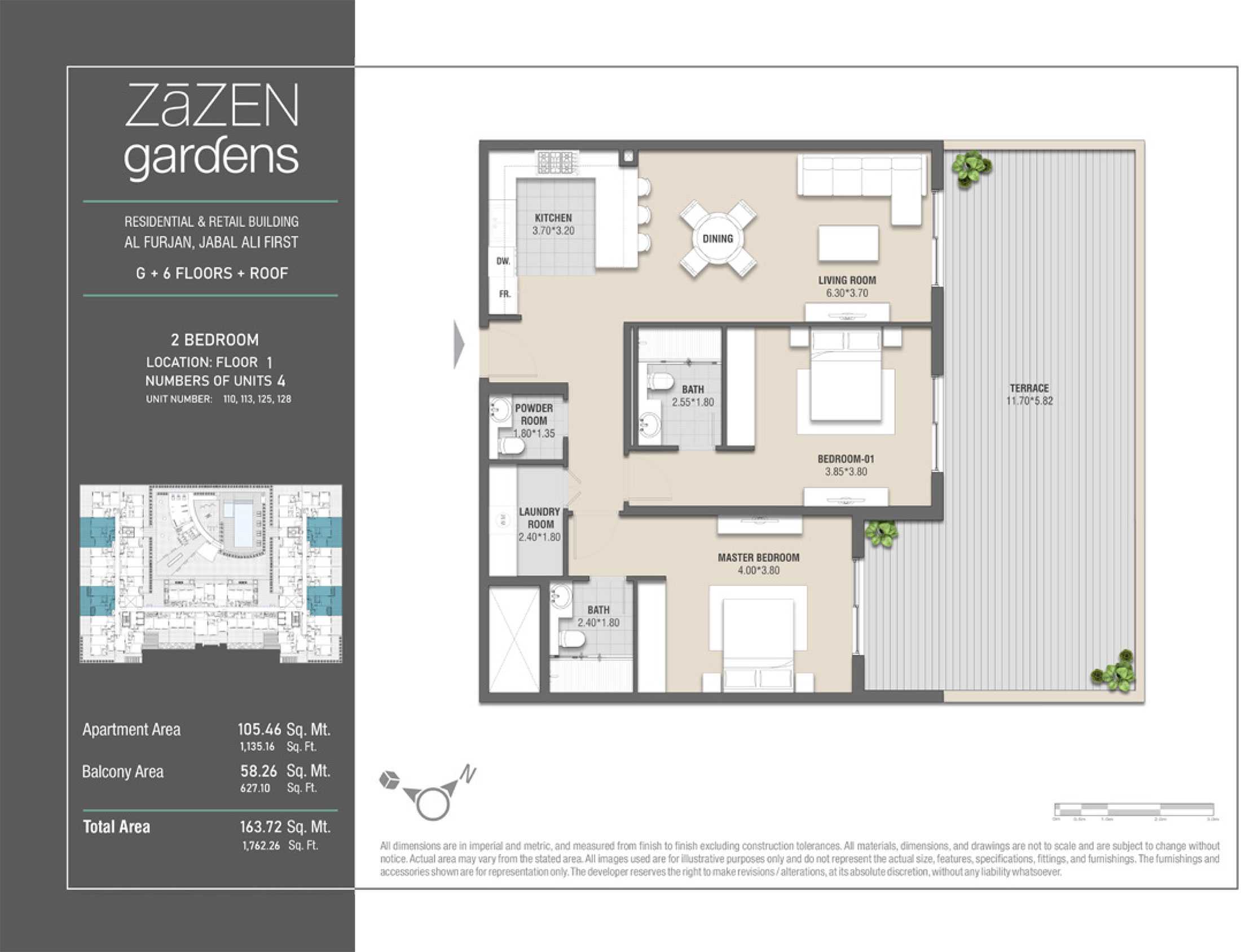 Unit Number 110, 113, 125, 128